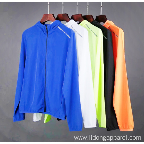 Thin Zip Up Polyester Men Sports Windbreaker Jacket